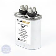 PACKARD TITAN PRO RUN CAPACITOR 5 MFD 370 VOLT OVAL - Main view showing energy-efficient design for various models