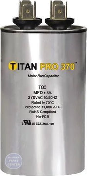 Titan PRO™ Motor Run Capacitor Oval TOC60 - Main view showing seamless steel case design for various appliances
