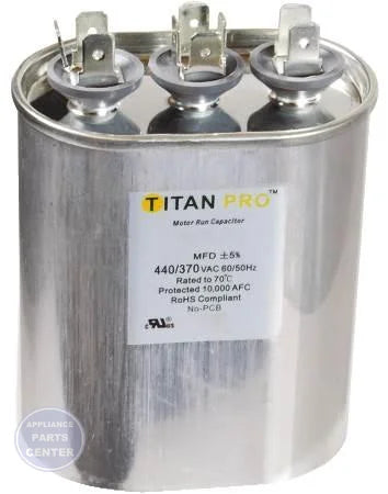 Titan PRO™ Motor Run Capacitor Oval TOCF40 - Main view showing durable design for G35-389 models