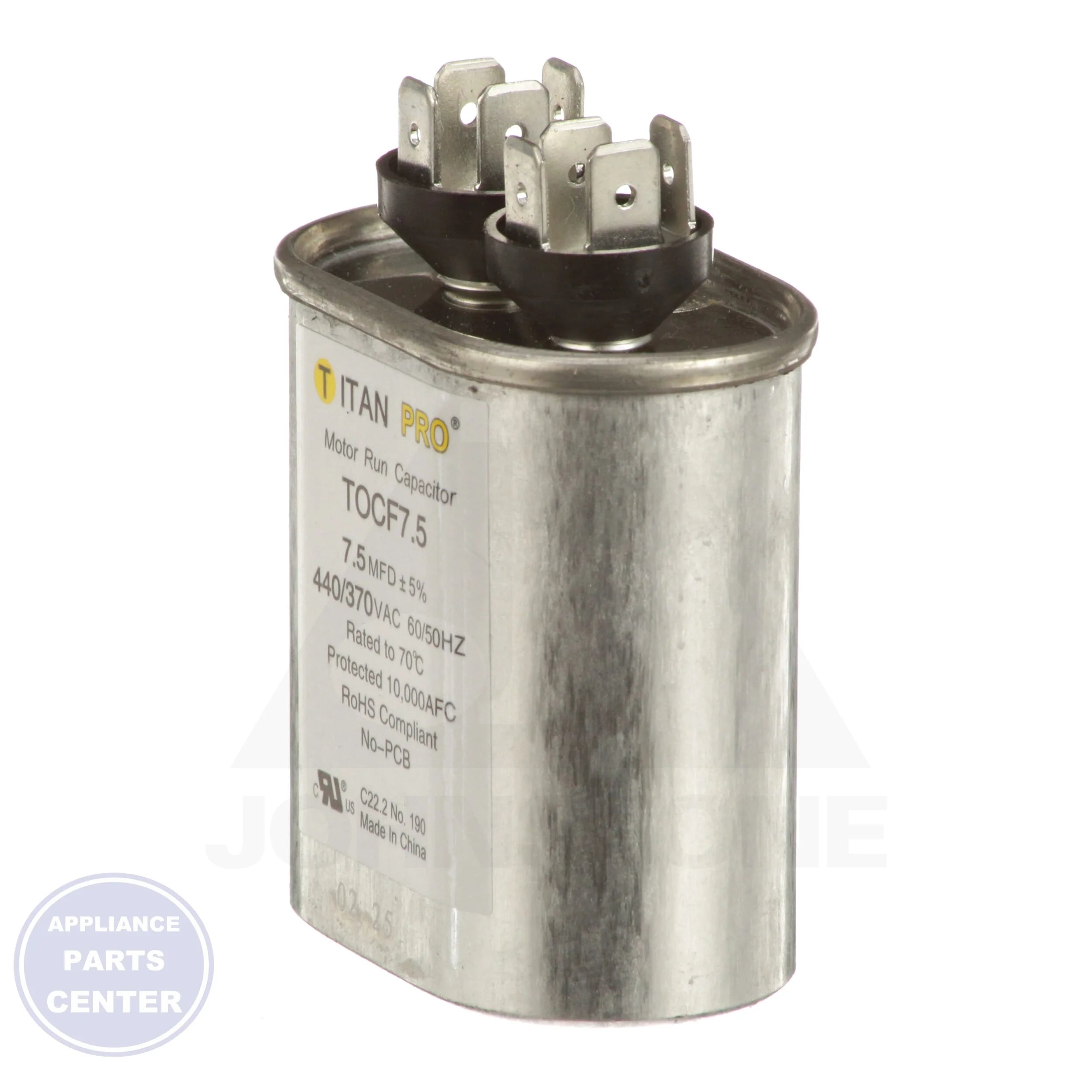 Titan PRO™ Motor Run Capacitor Oval TOCF7.5 - Detailed view of polypropylene film material