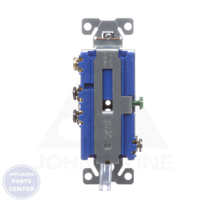 Combination Switches and Devices Toggle with Second Device TR274V - Side view with 15 Amps and 120 Volts specifications
