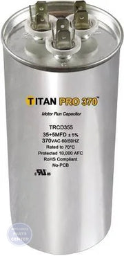 Titan PRO™ Motor Run Capacitor Round TRC45 - Main view showing round design for G35-390 model