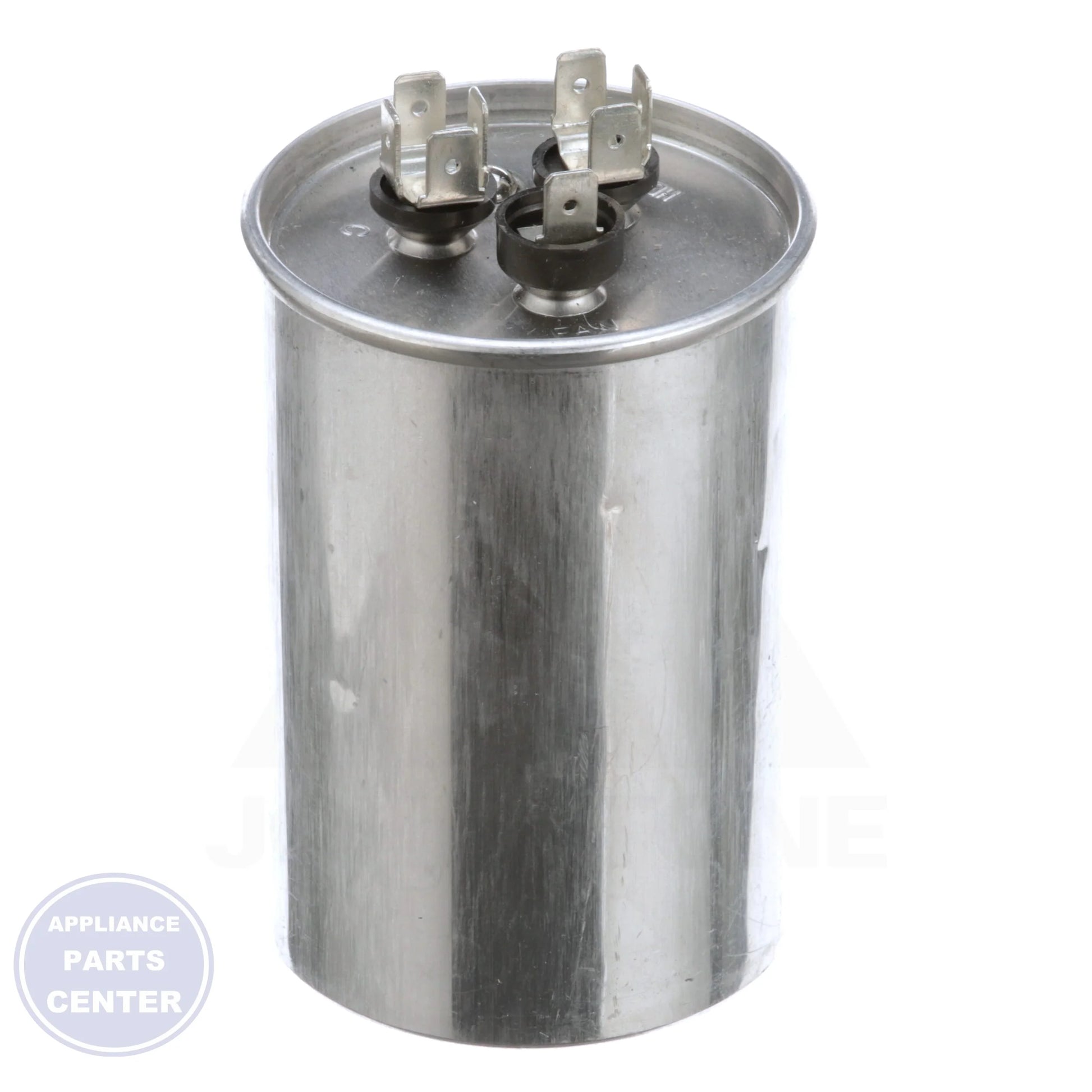 Dual Rated Motor Run Capacitor Round TRCD5575 - Side view with 2-1/2" Diameter and 4-3/4" Height