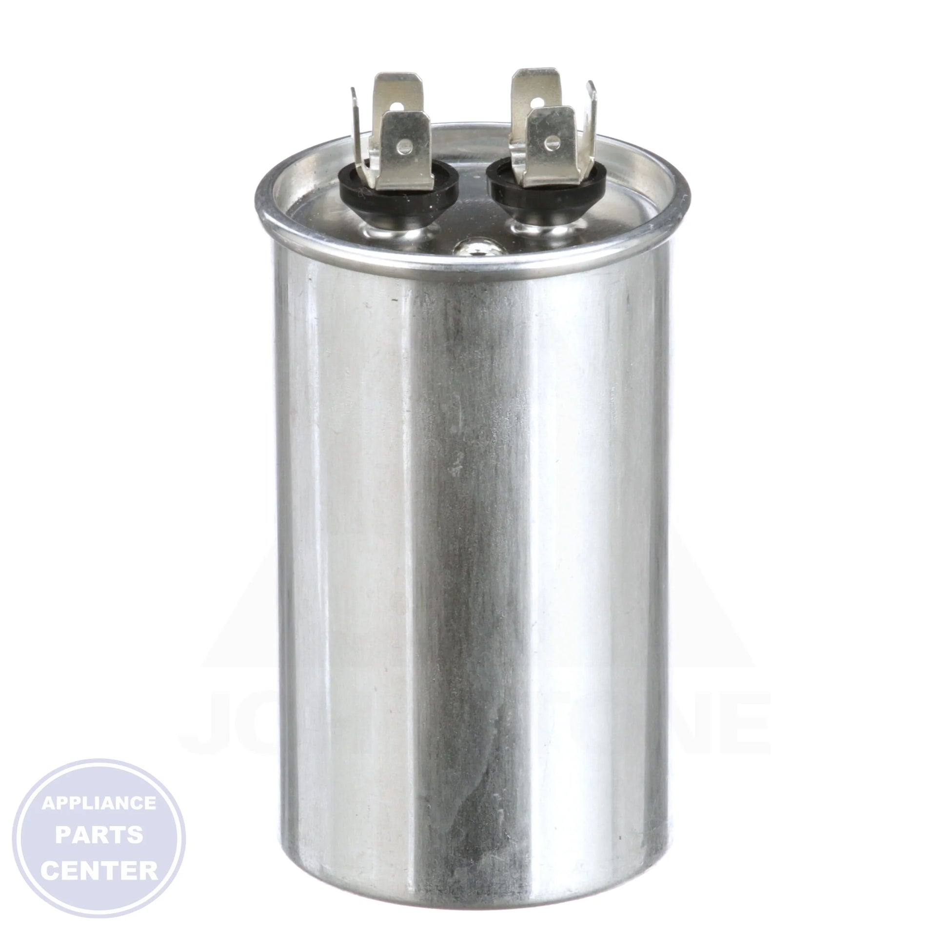 Motor Run Capacitor Round TRCF30 - Side view with 30 MFD capacitance and dual voltage design