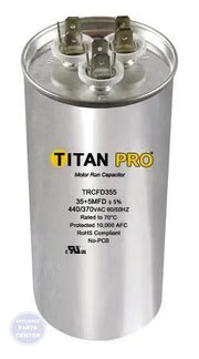 Titan PRO™ Motor Run Capacitor Round TRCF40 - Main view showing dual 440/370 volt design for various models
