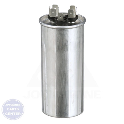 Dual Rated Motor Run Capacitor Round TRCFD303 - Side view with 30/3 MFD and 440/370 volts specs