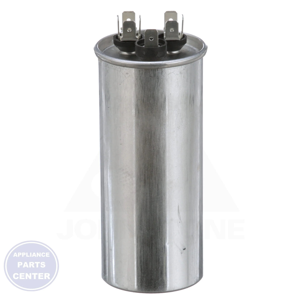 Titan PRO™ Dual Rated Motor Run Capacitor Round TRCFD354 - Side view with 35/4 Mfd and 440/370V specs