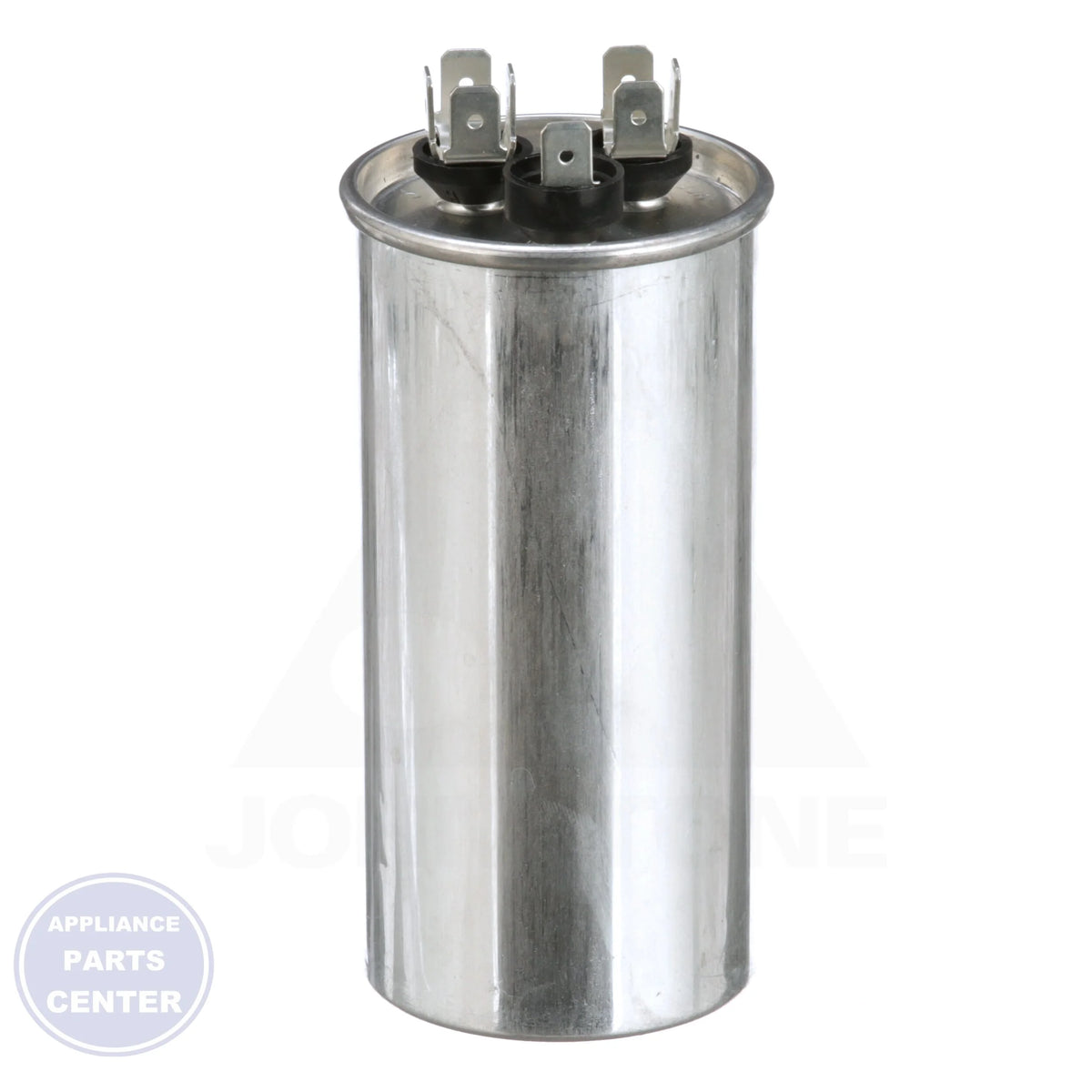 Dual Rated Motor Run Capacitor Round TRCFD355 - Side view with 440/370 Volts specification