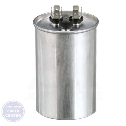 Dual Rated Motor Run Capacitor Round TRCFD403 - Side view with 440/370V specifications