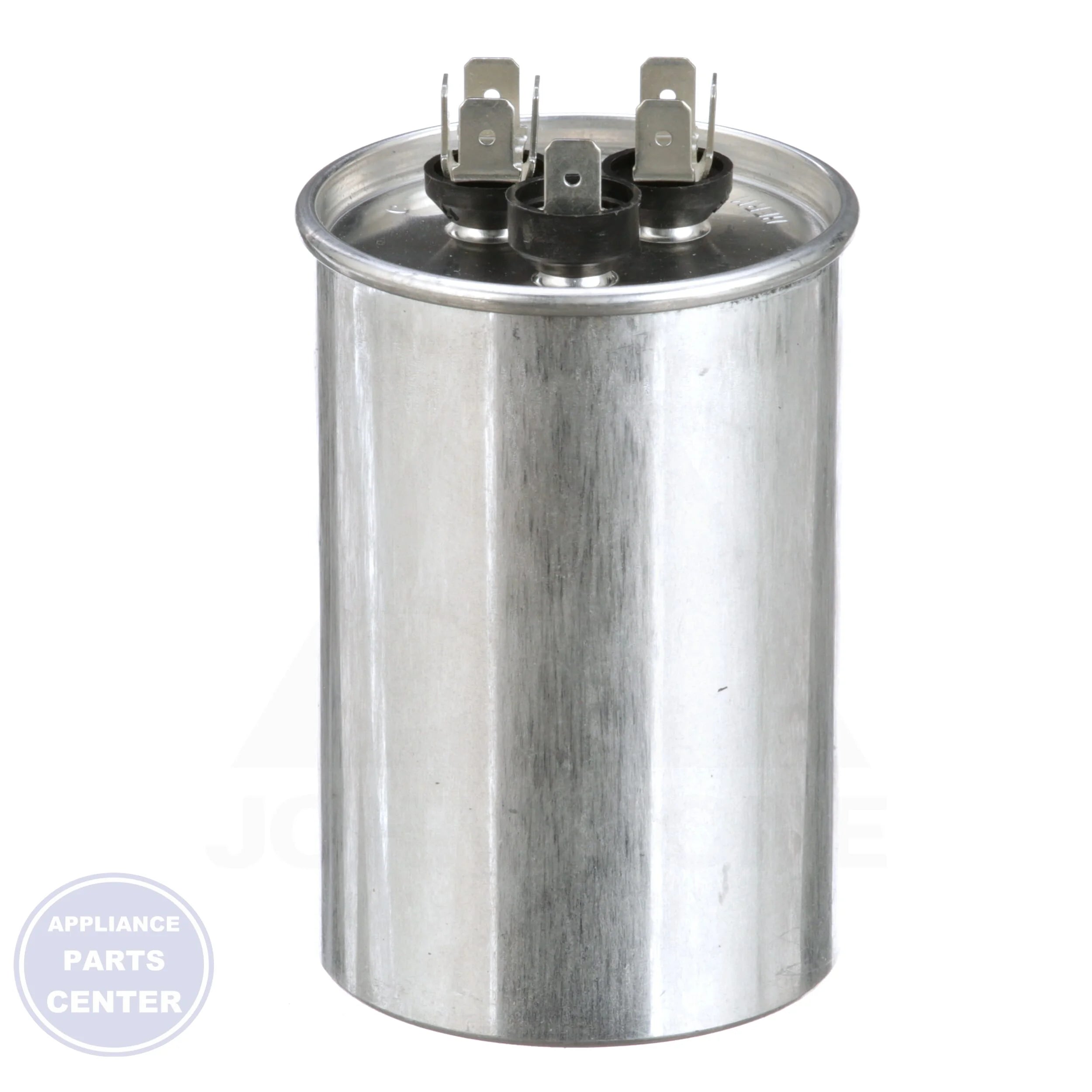 Dual Rated Motor Run Capacitor Round TRCFD405 - Side view with 440/370 Volts rating