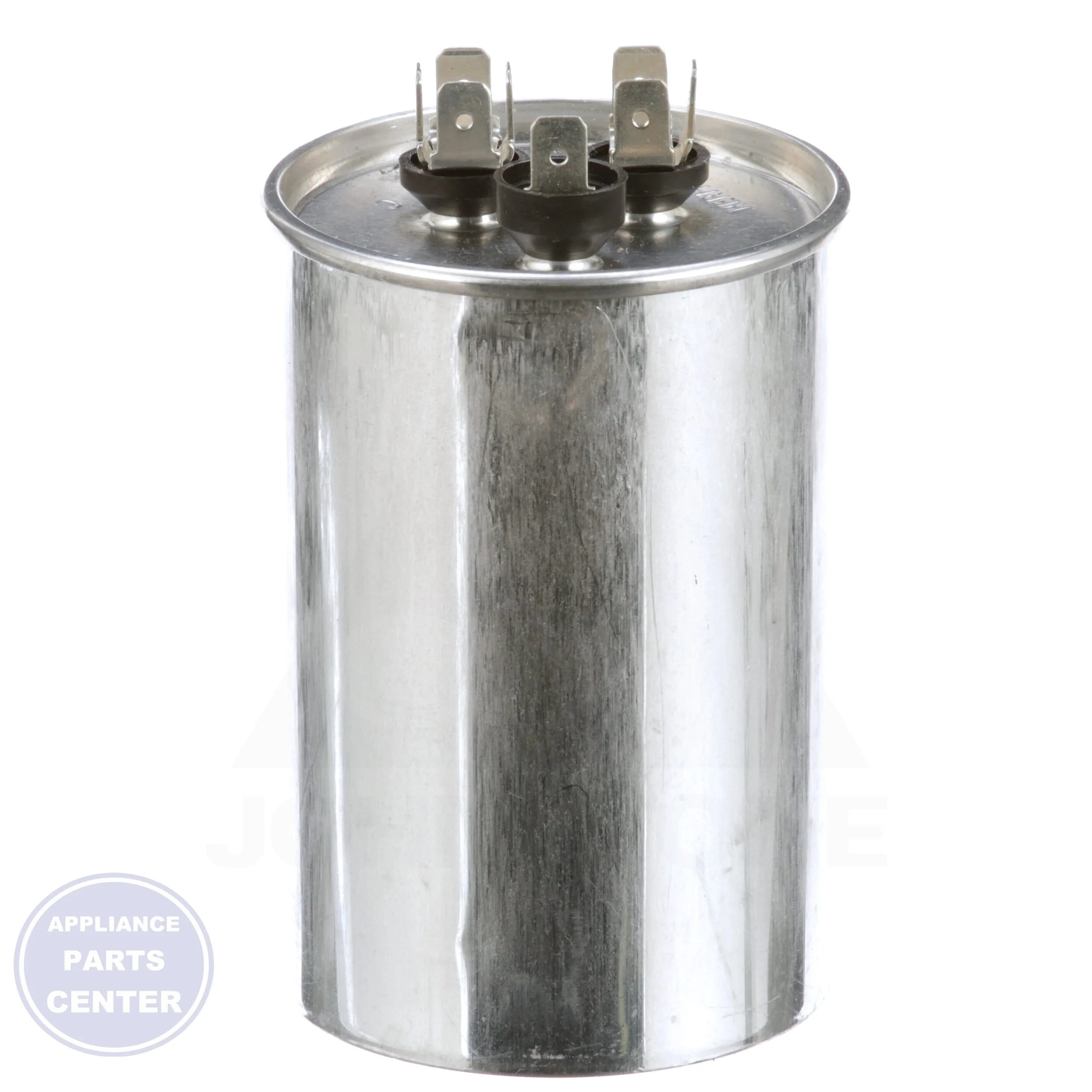 Dual Rated Motor Run Capacitor Round TRCFD4075 - Side view with 40/7.5 Mfd capacitance