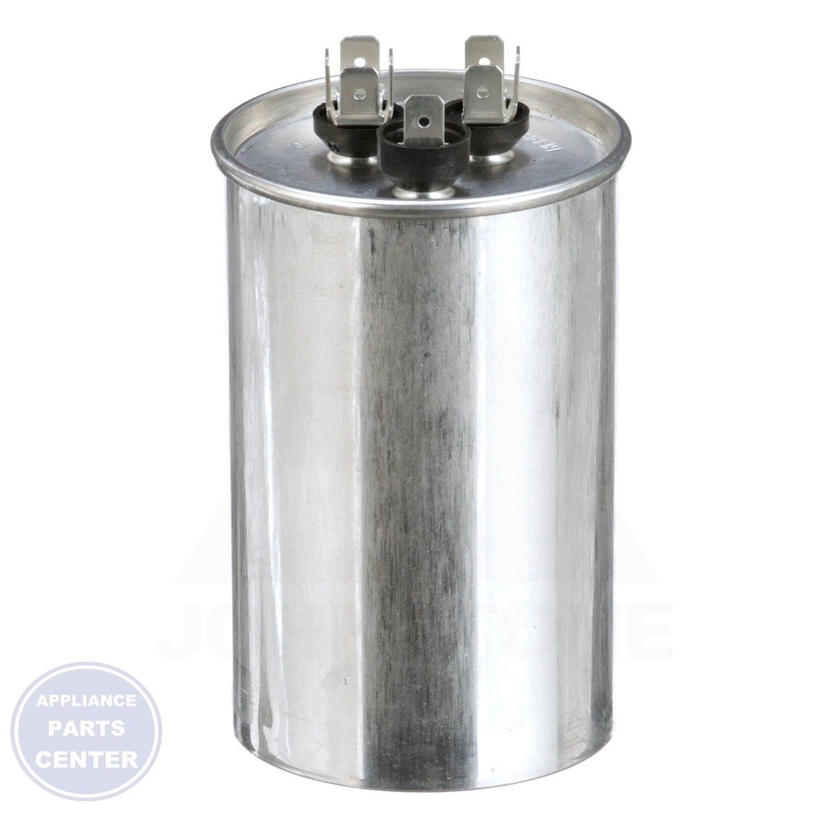 Dual Rated Motor Run Capacitor Round TRCFD505 - Side view with 50/5 MFD specs