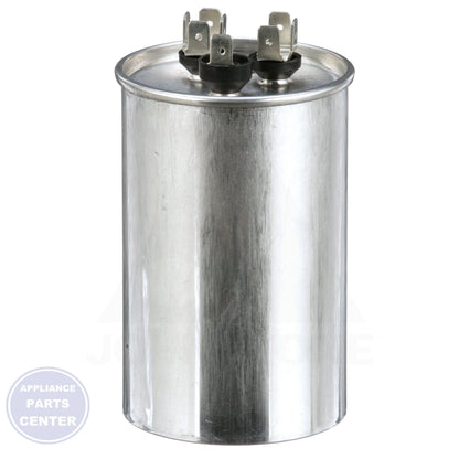 Dual Rated Motor Run Capacitor Round TRCFD5075 - Side view with 50/7.5 MFD capacity