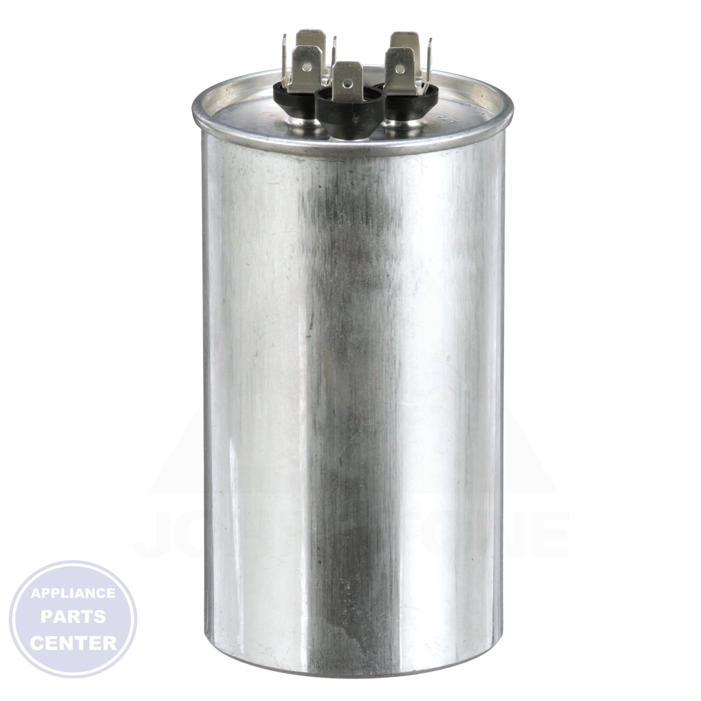 Dual Rated Motor Run Capacitor Round TRCFD6010 - Side view with 60/10 Mfd capacity and 440/370V voltage ratings
