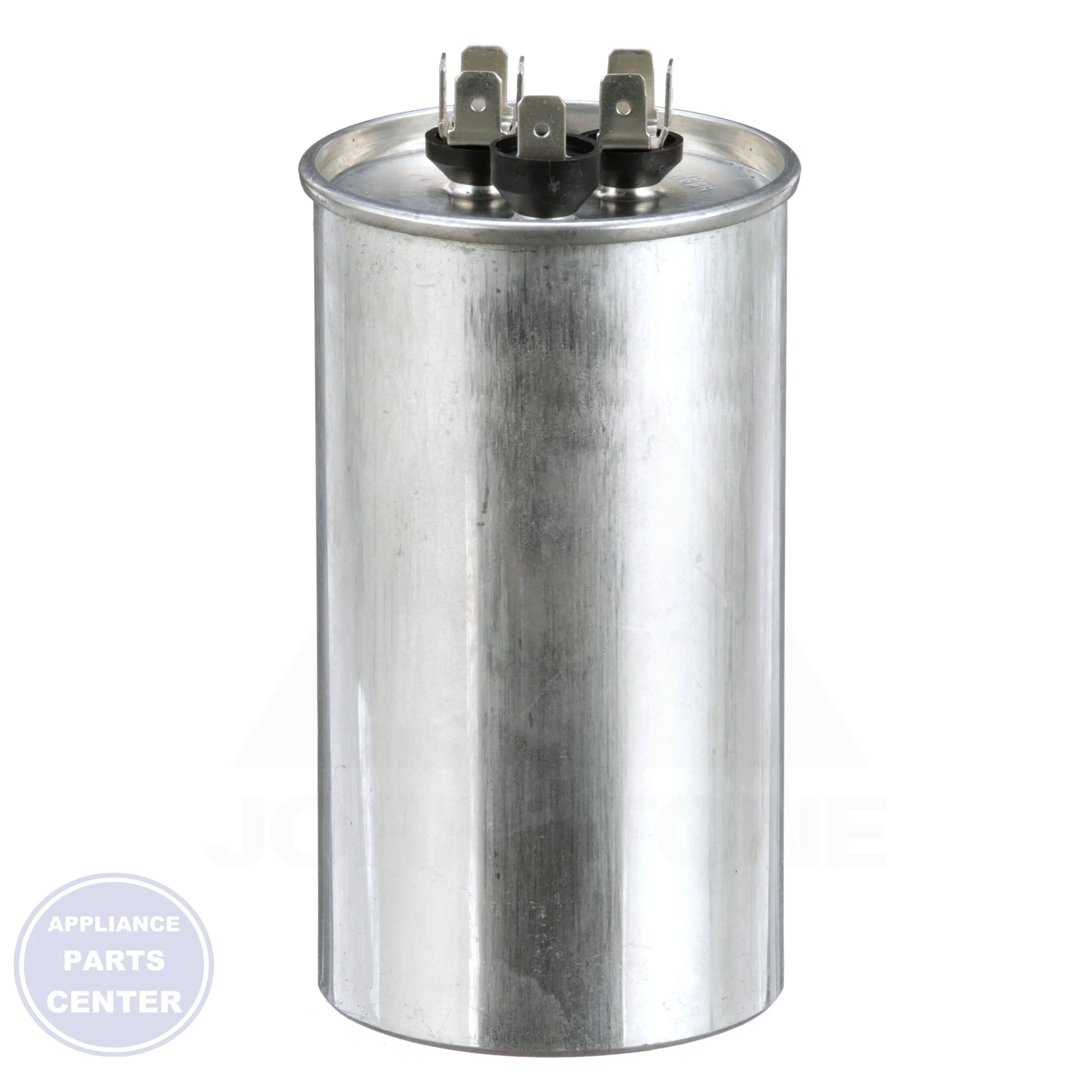 Dual Rated Motor Run Capacitor Round TRCFD6010 - Side view with 60/10 Mfd capacity and 440/370V voltage ratings