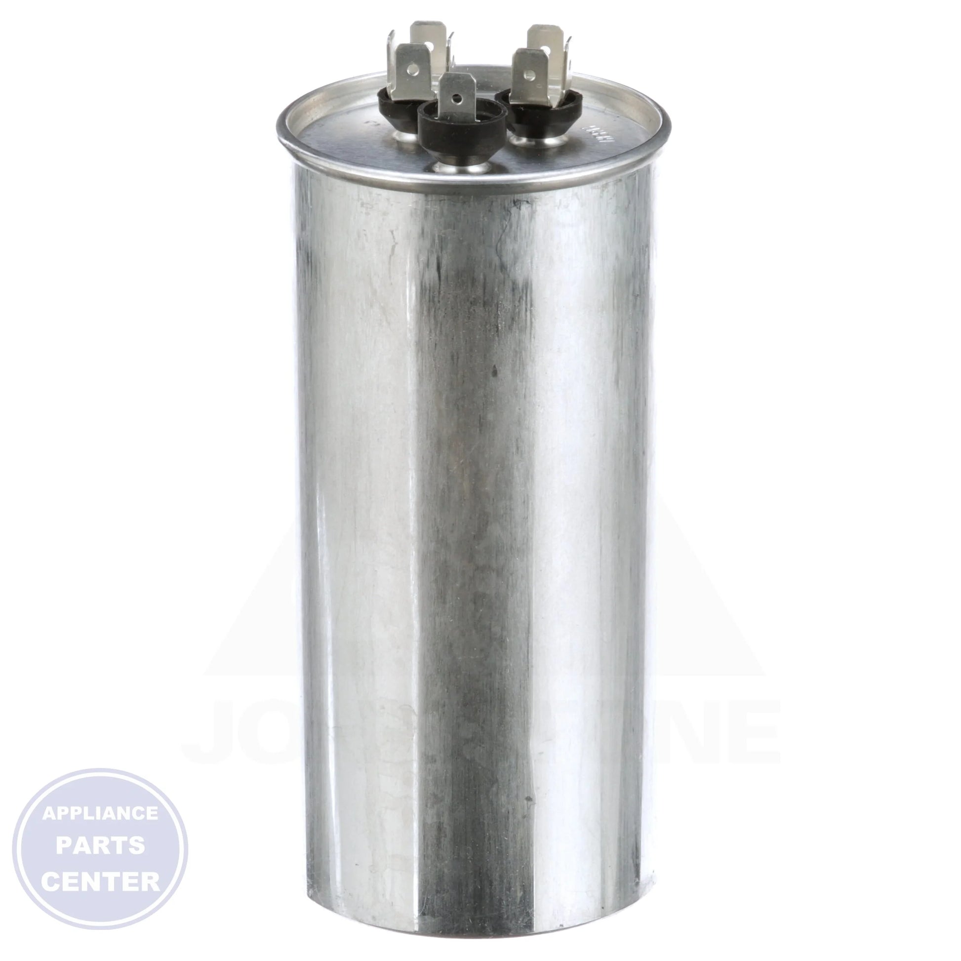 Dual Rated Motor Run Capacitor Round TRCFD8010 - Side view with 80/10 Mfd specifications