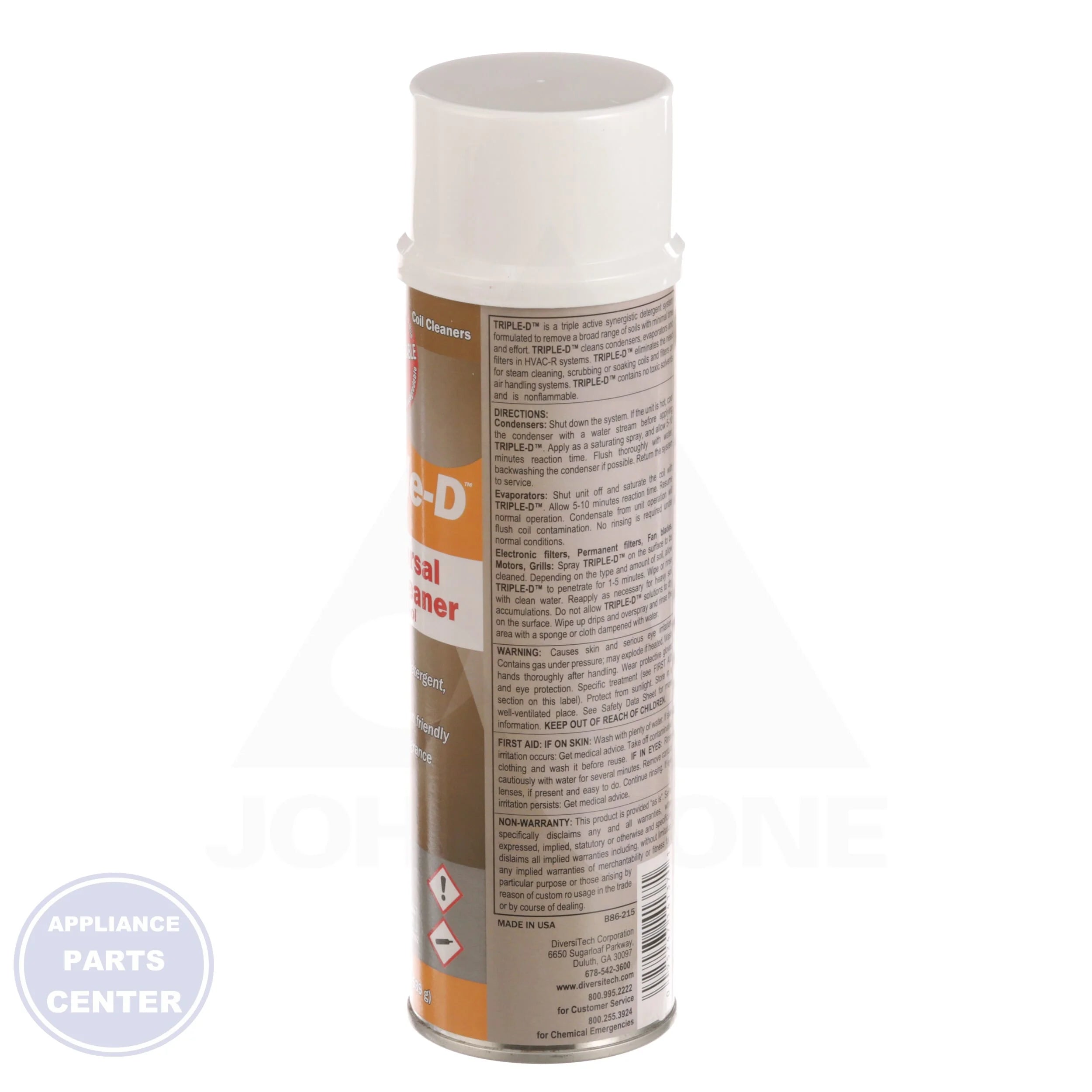 Triple "D" Universal Coil Cleaner TRIPLE-D-AER - Detailed view of metal-safe cleaning formula