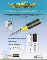 SENSIBLE PRODUCTS TOOLS TAMPER RESISTANT TORX DRIVER TRTD-1 - Main view showing ergonomic handle for SEN models