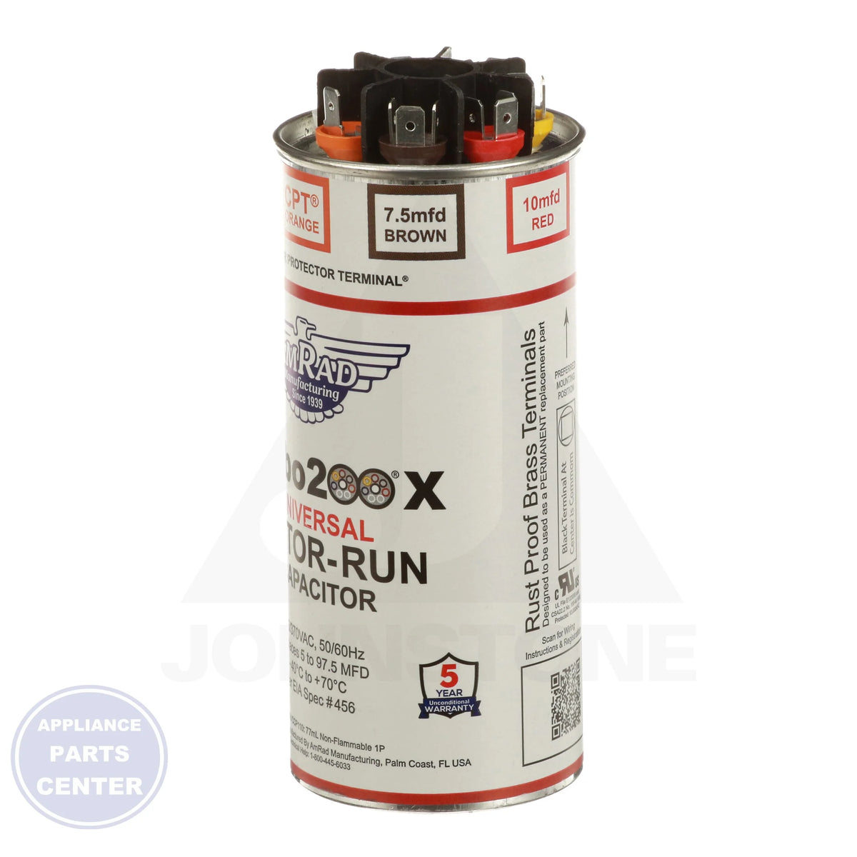 Turbo™ 200 Universal Replacement Run Capacitors TURBO200X - Detailed view of 10,000 AFC protection
