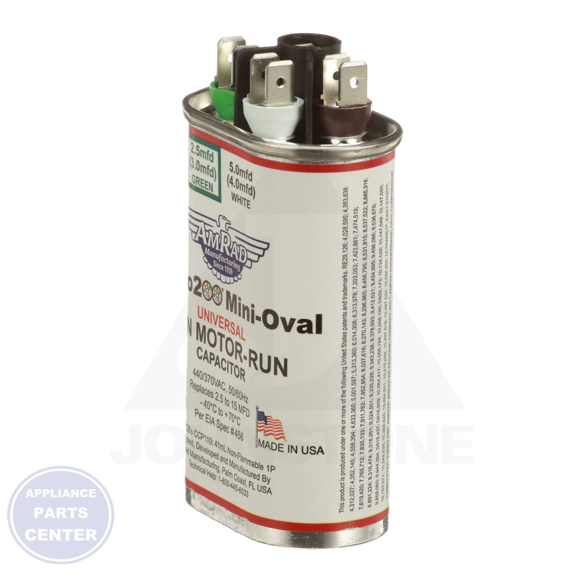 Turbo™ 200 Mini Oval Universal Replacement Capacitor TURBOMINIOVAL - Detailed view of 5-year warranty