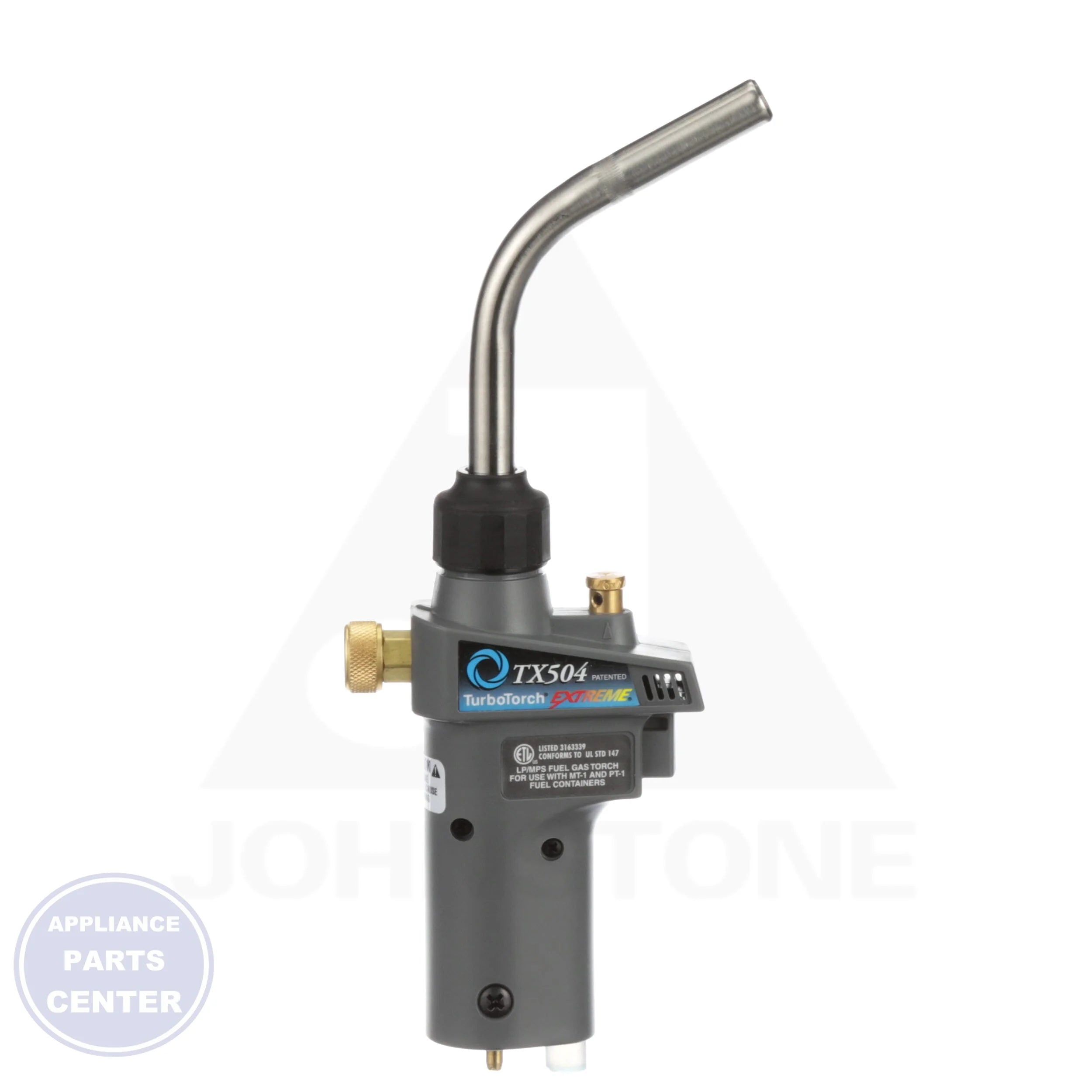 Self-Igniting Hand Torch TX504 - Side view with Size 4 tip specifications