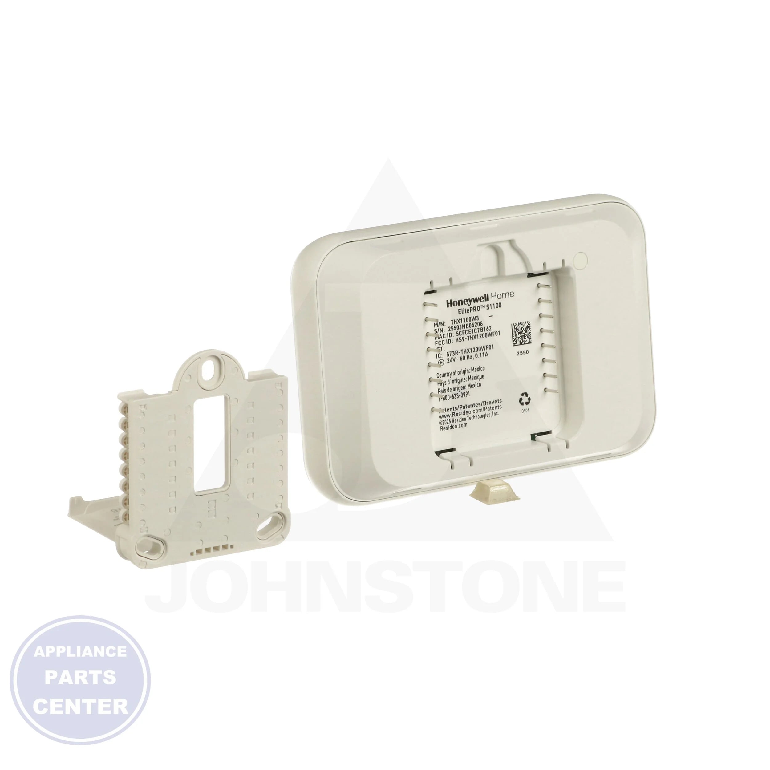 ElitePRO S1100 Smart Thermostat THX1100W3/U - Side view with 5.24"W x 3.54"H x 0.96"D dimensions