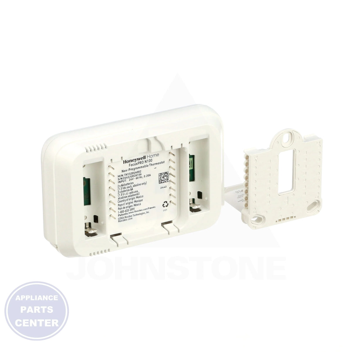 FocusPRO® Non-Programmable Thermostat TH1320U4002/U - Side view with dimensions of 4.75 x 2.31 x 6.25