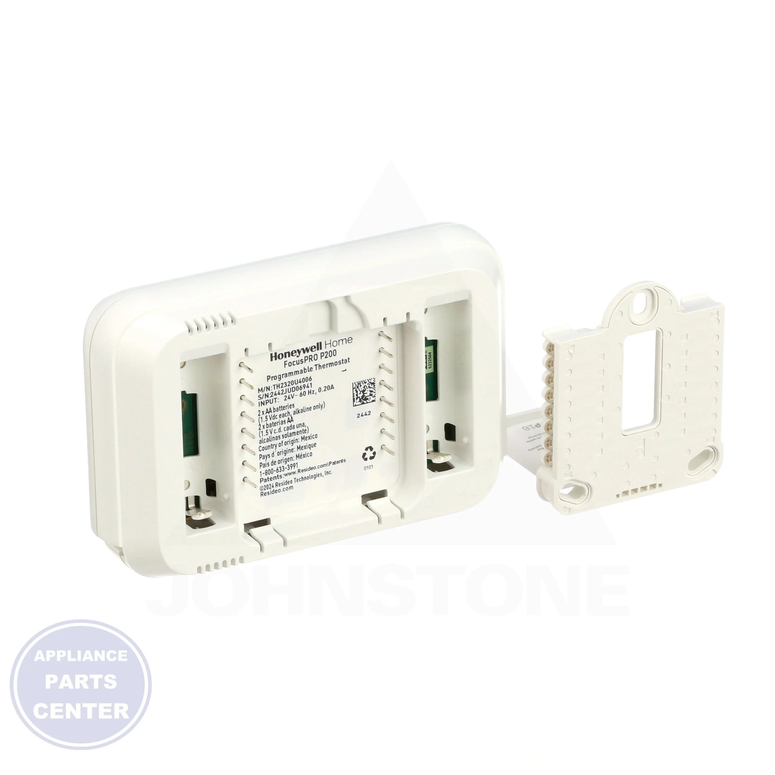 FocusPRO P200 Programmable Thermostat TH2110U4004/U - Side view with dimensions of 4.75 x 2.31 x 6.25 inches
