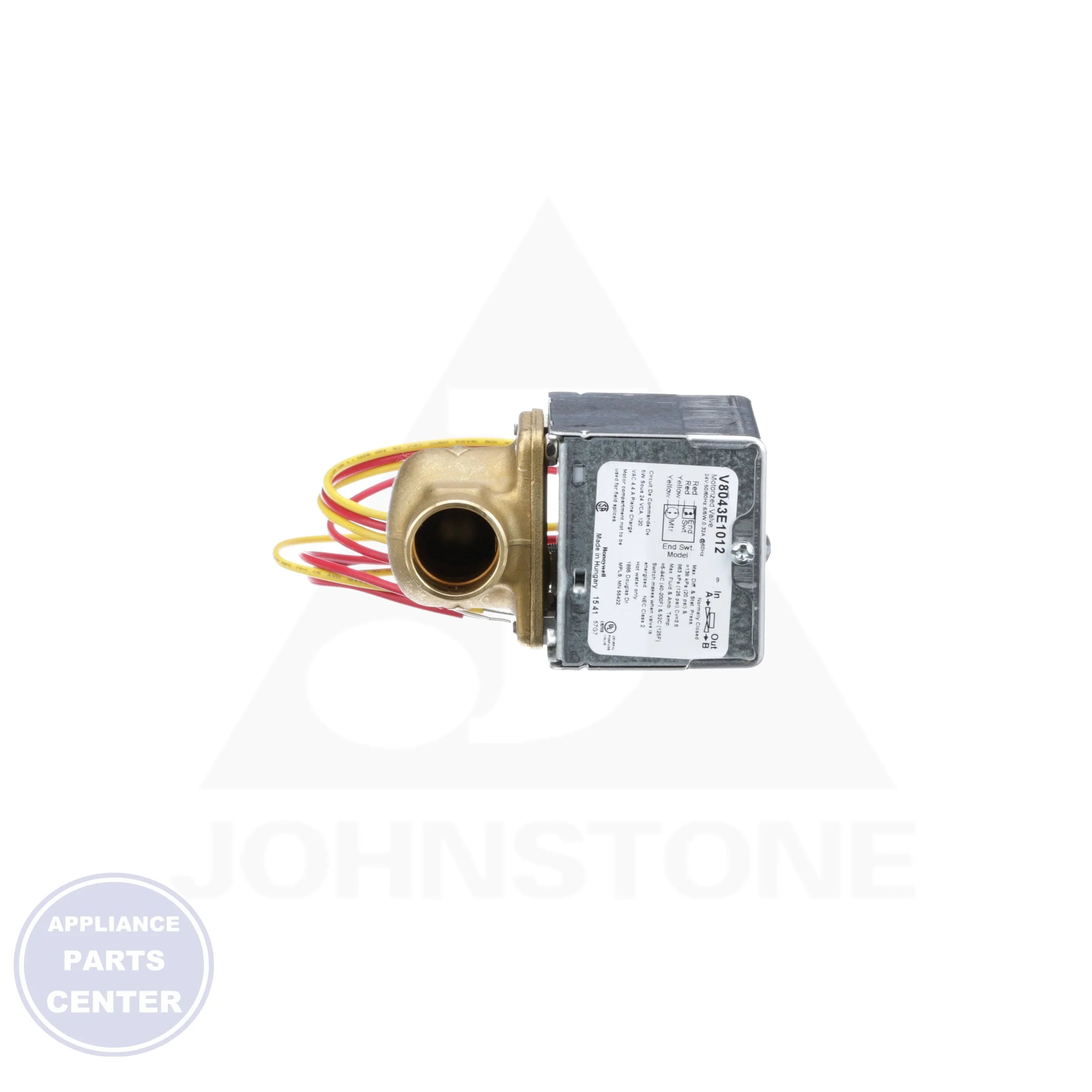Zone Valve V8043E1012 - Detailed view of 125 PSI static pressure