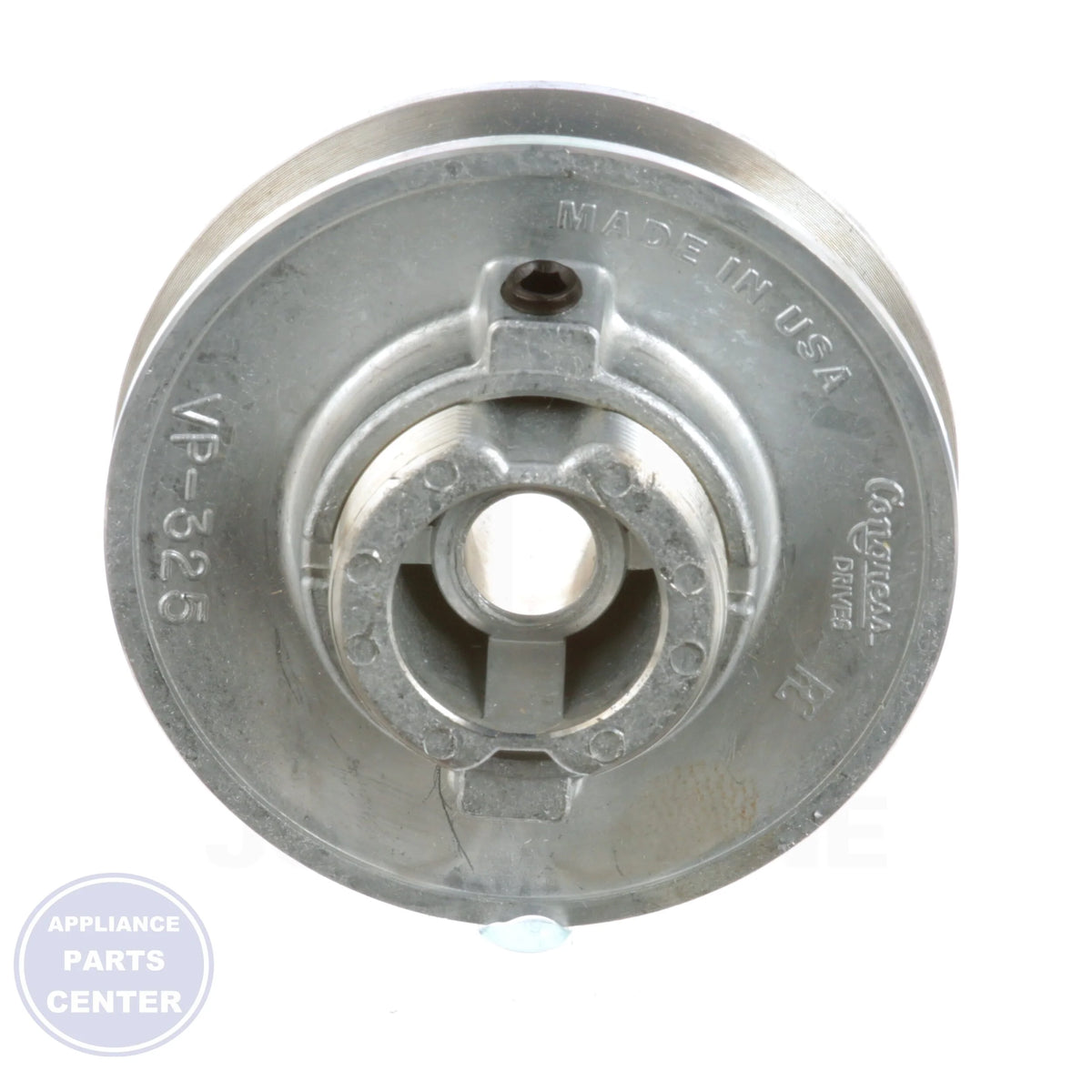 Variable Pitch Die Cast Pulley VP325X050 - Side view with 3.25" O.D. and 1/2" Hub Bore