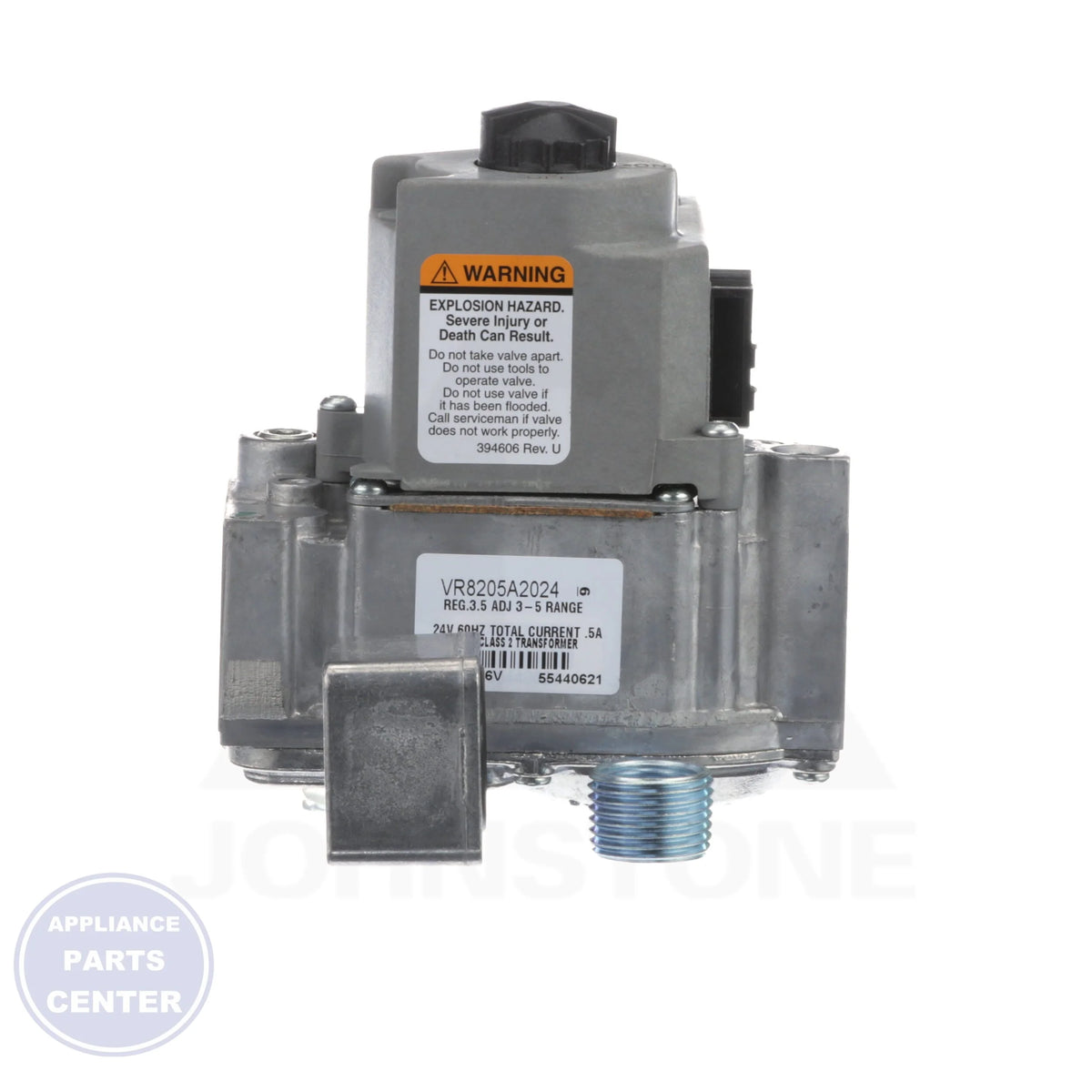 Dual Direct Ignition Gas Valve VR8205A2024 - Detailed view of 24VAC setting for precise control