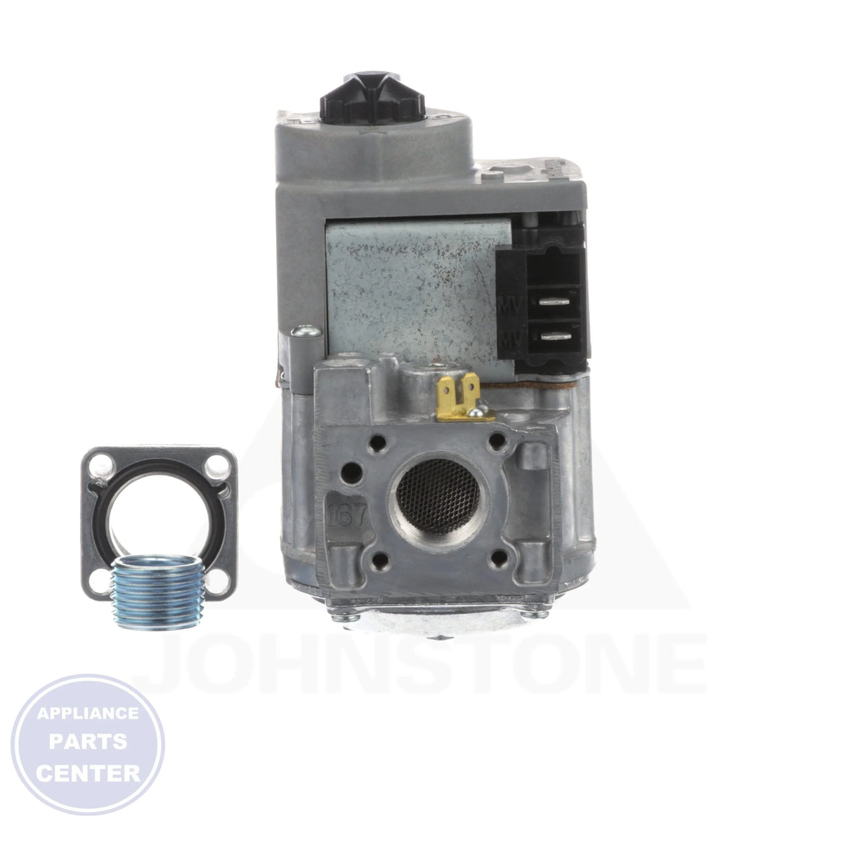 Dual Direct Ignition Gas Valve VR8205A2024 - Side view with 1/2" inlet and outlet connections