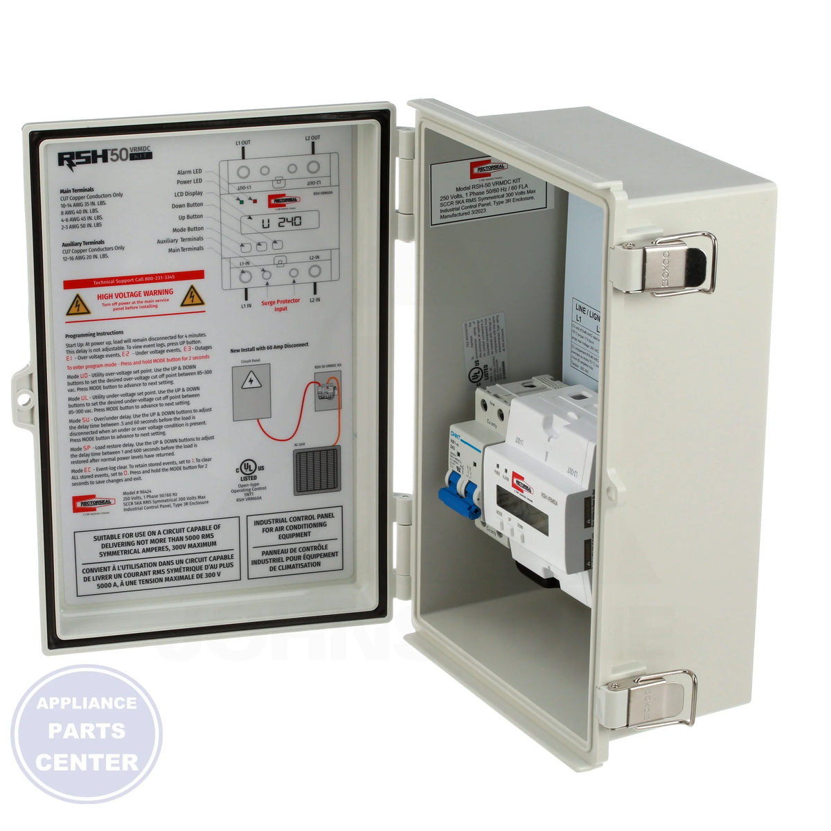 VRMDC RSH Series Surge Protector - Detailed view of non-volatile memory and settings