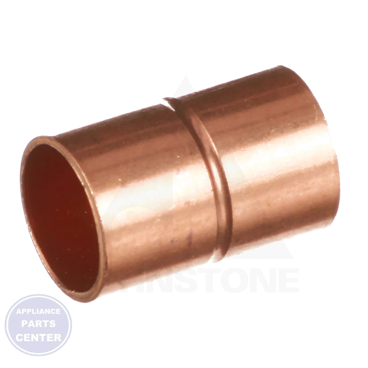 1/2 x 1/2 Copper CxC Coupling W01017 - Side view with 1/2" outer diameter