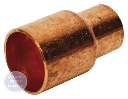 [Brand] 5/8 x 1/2 Copper CxC Coupling W01023 - Main view showing water flow compatibility for specific models