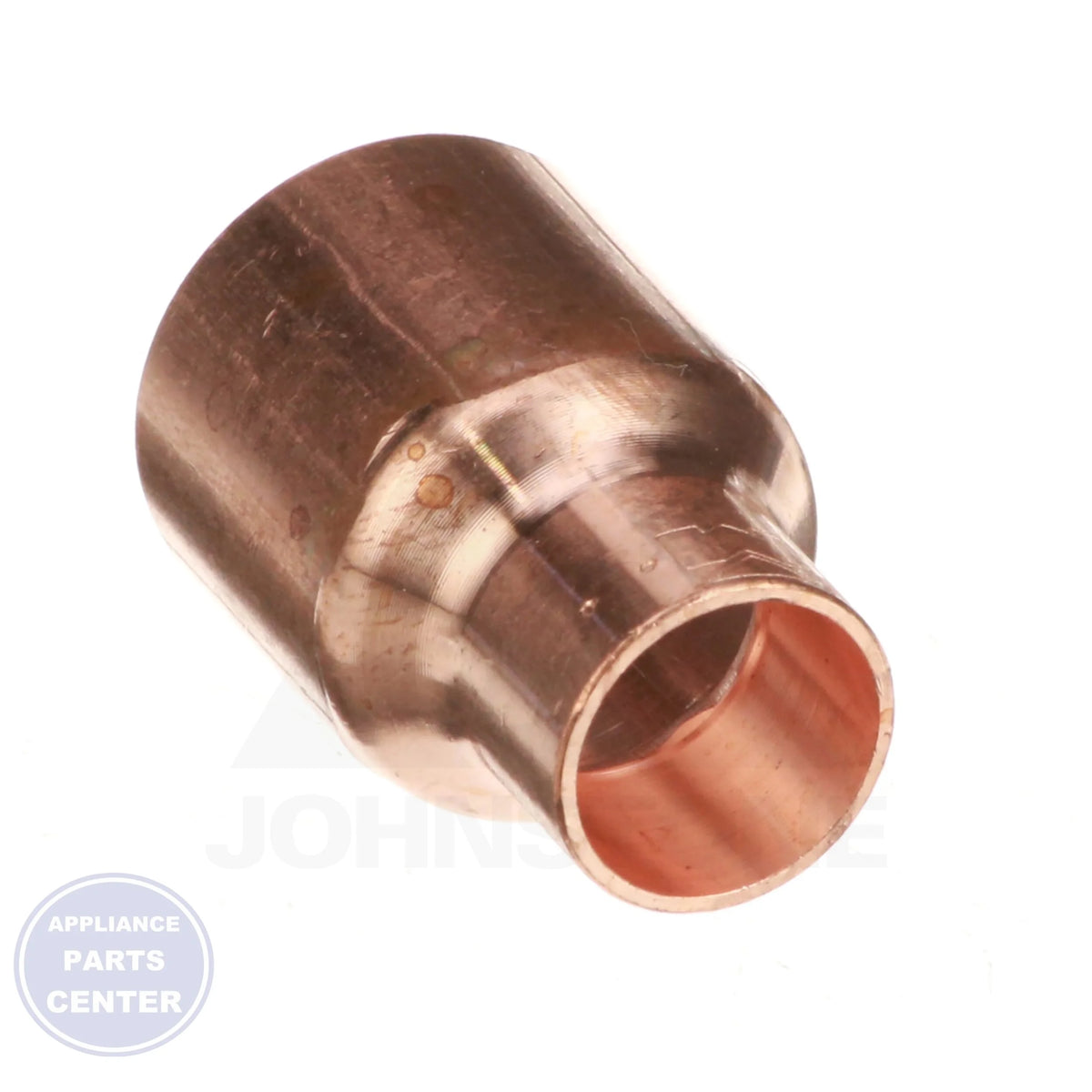 3/4 x 1/2 Copper CxC Coupling W01030 - Detailed view of copper pipe joint stop coupling