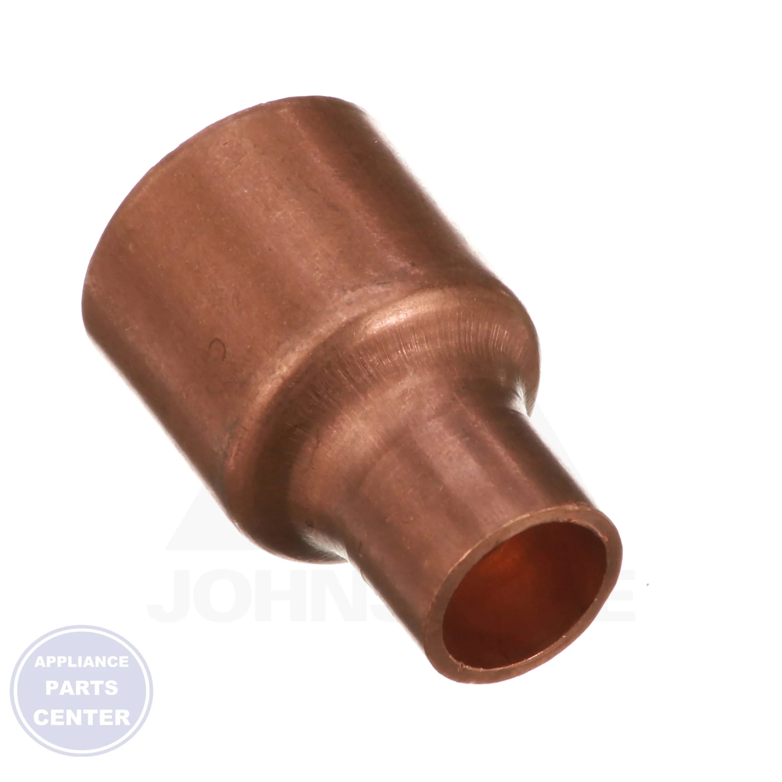 7/8 x 1/2 Copper CxC Coupling W01037 - Detailed view of copper coupling with stop