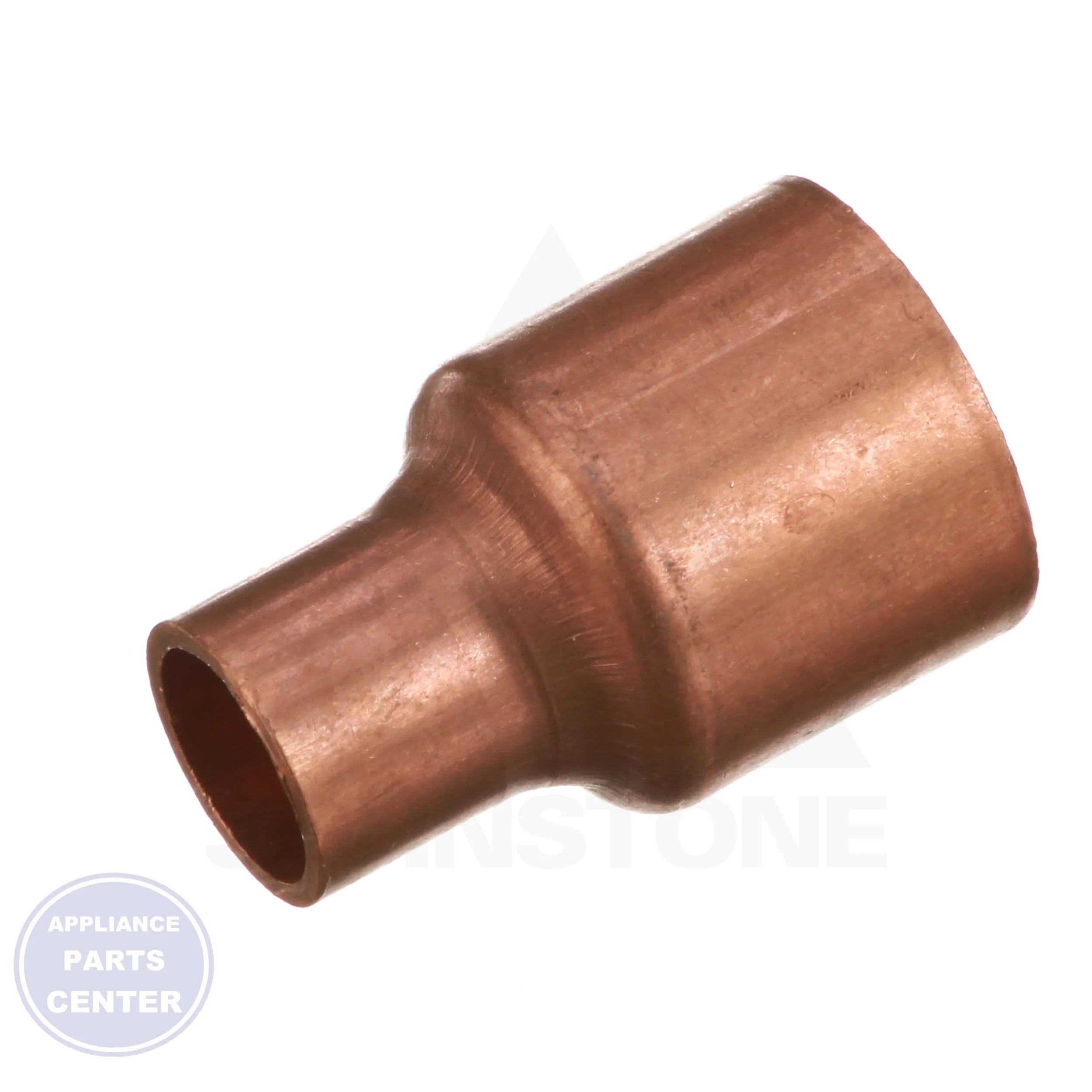 7/8 x 1/2 Copper CxC Coupling W01037 - Side view with 3/4" x 3/8" measurements