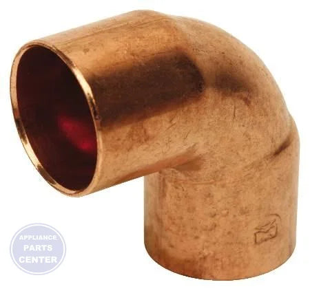 Copper CxC 90 Elbow W01634 - Main view showing durable copper construction for R53-606 models