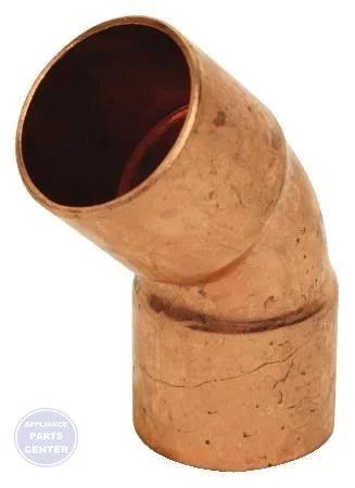 [Brand] 1/4 x 1/4 Copper CxC 45 Elbow - Main view showing 45-degree angle for various models