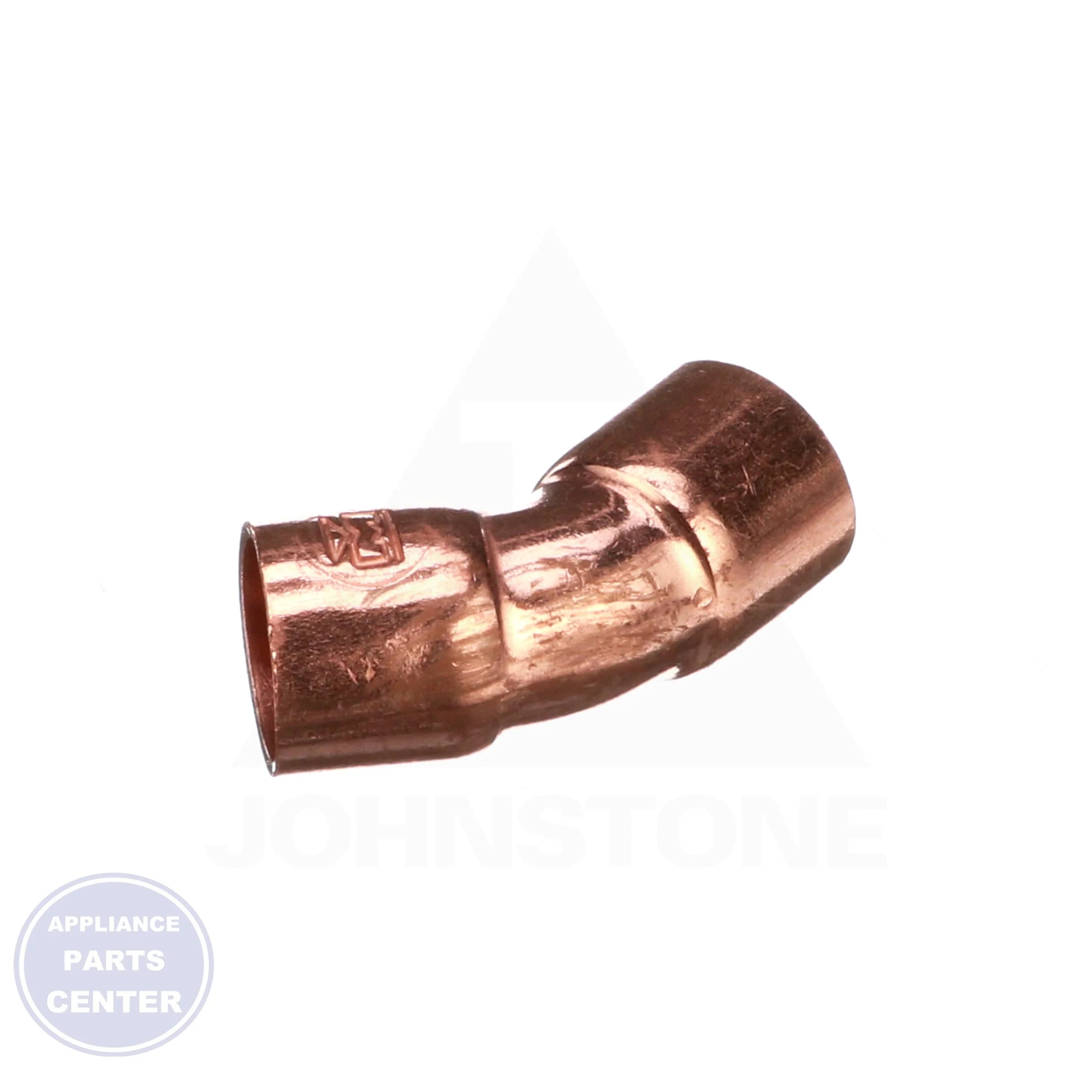 3/8 x 3/8 Copper CxC 45 Elbow W03012 - Side view with 3/8" measurements