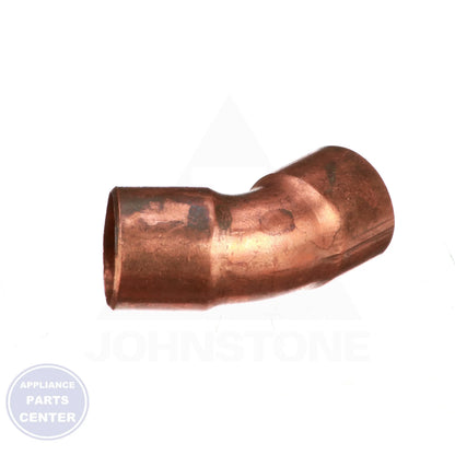 Copper CxC 45 Elbow W03026 - Side view with 5/8" measurements