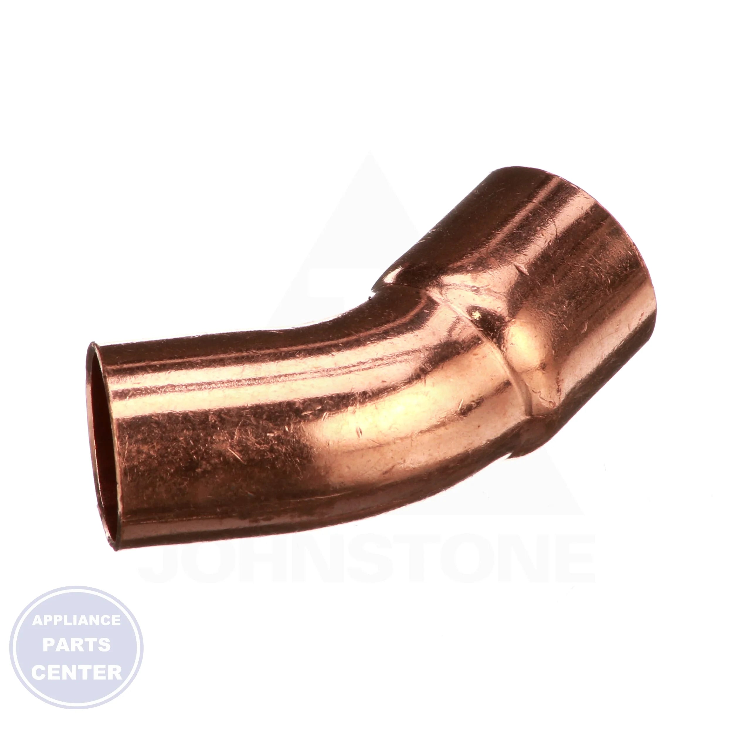 3/4 x 3/4 Copper FTGxC 45 Elbow - Side view with 3/4" O.D. and 5/8" Nominal Size