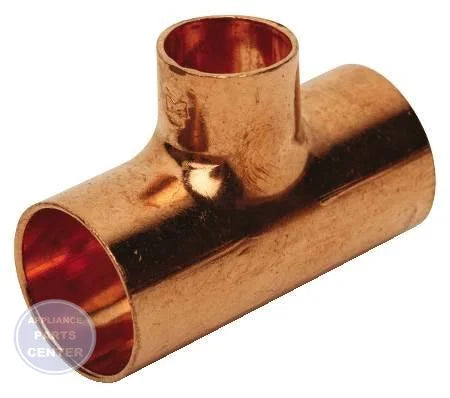 [Brand] 7/8 x 5/8 x 7/8 Copper CxCxC Tee W04041 - Main view showing efficient branch line connection for various models
