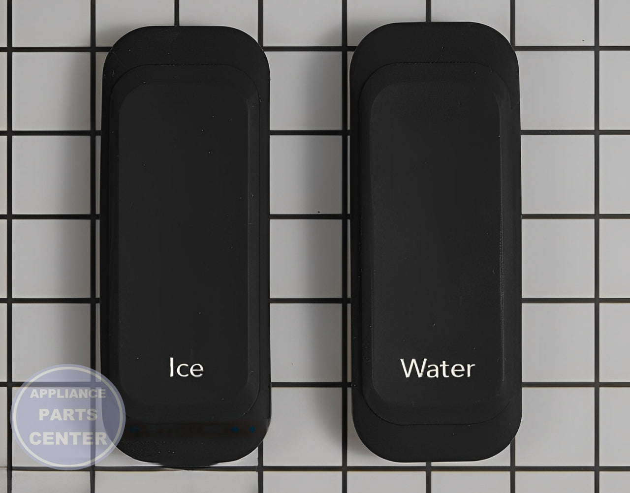 WHIRLPOOL Refrigerator Dispenser Actuator Pad Set W10133603 - Main view showing smooth dispensing for GE and GN models