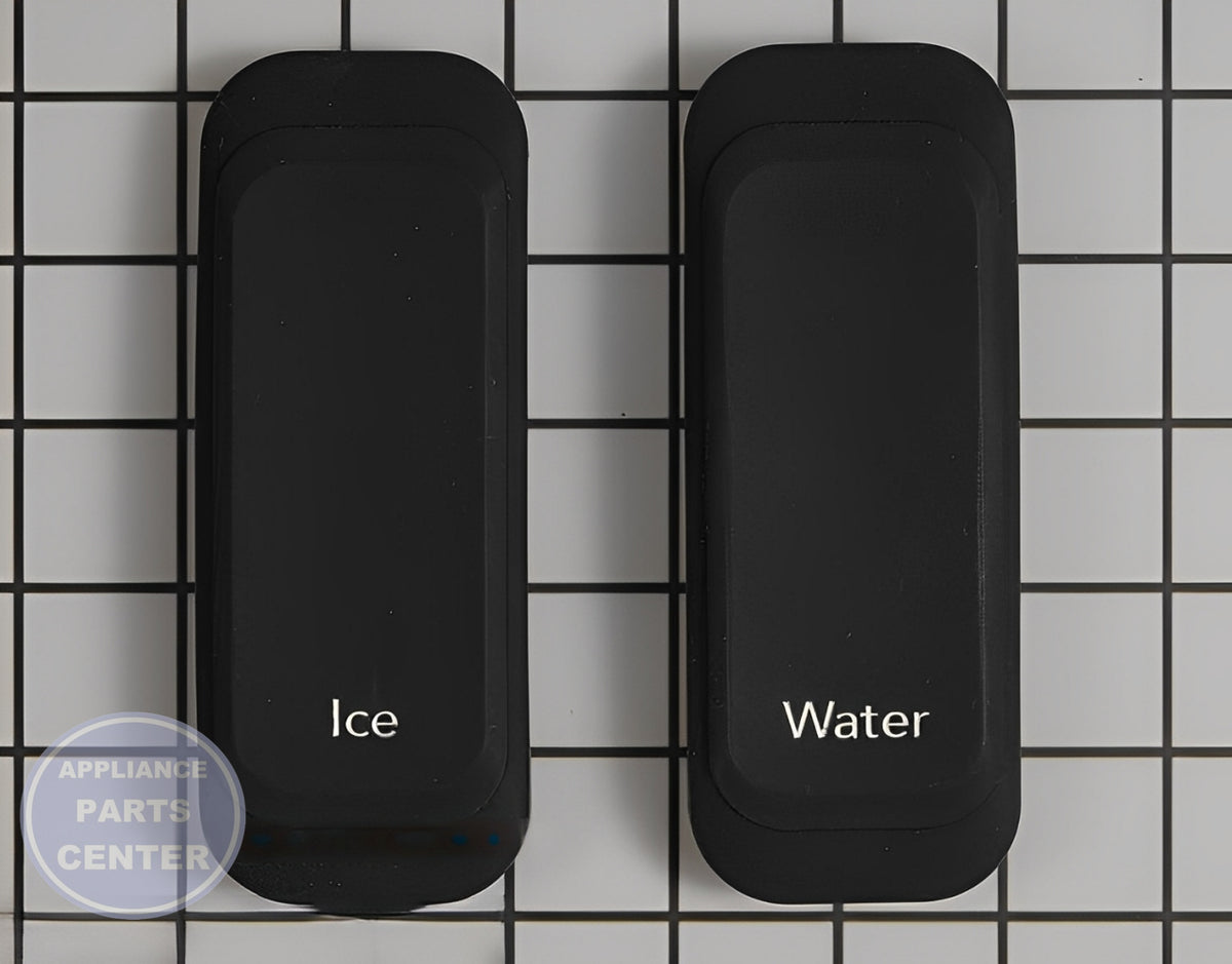WHIRLPOOL Refrigerator Dispenser Actuator Pad Set W10133603 - Main view showing smooth dispensing for GE and GN models