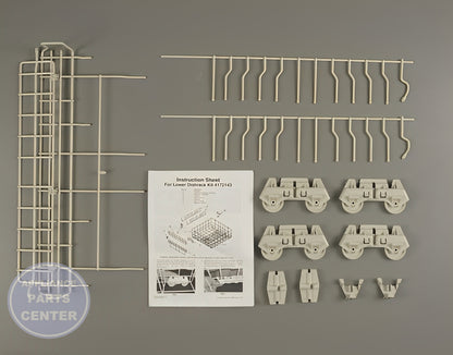 Kenmore Lower Dishrack Assembly W10134647 - Installation in specific model highlighting key mounting points