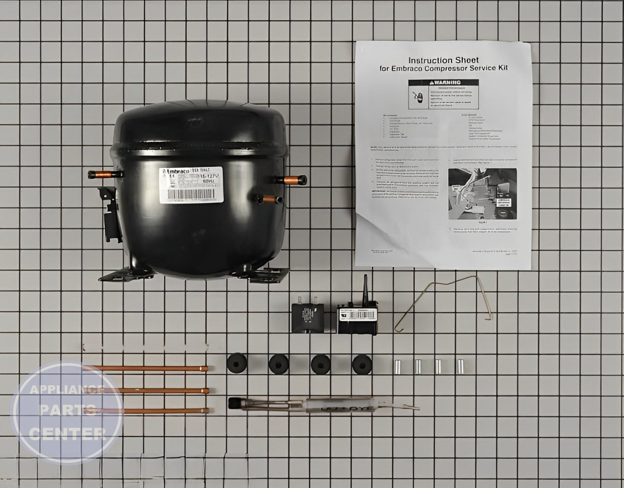 WHIRLPOOL REFRIGERATOR COMPRESSOR W10160407 - Main view showing high-efficiency cooling for WHIRLPOOL models
