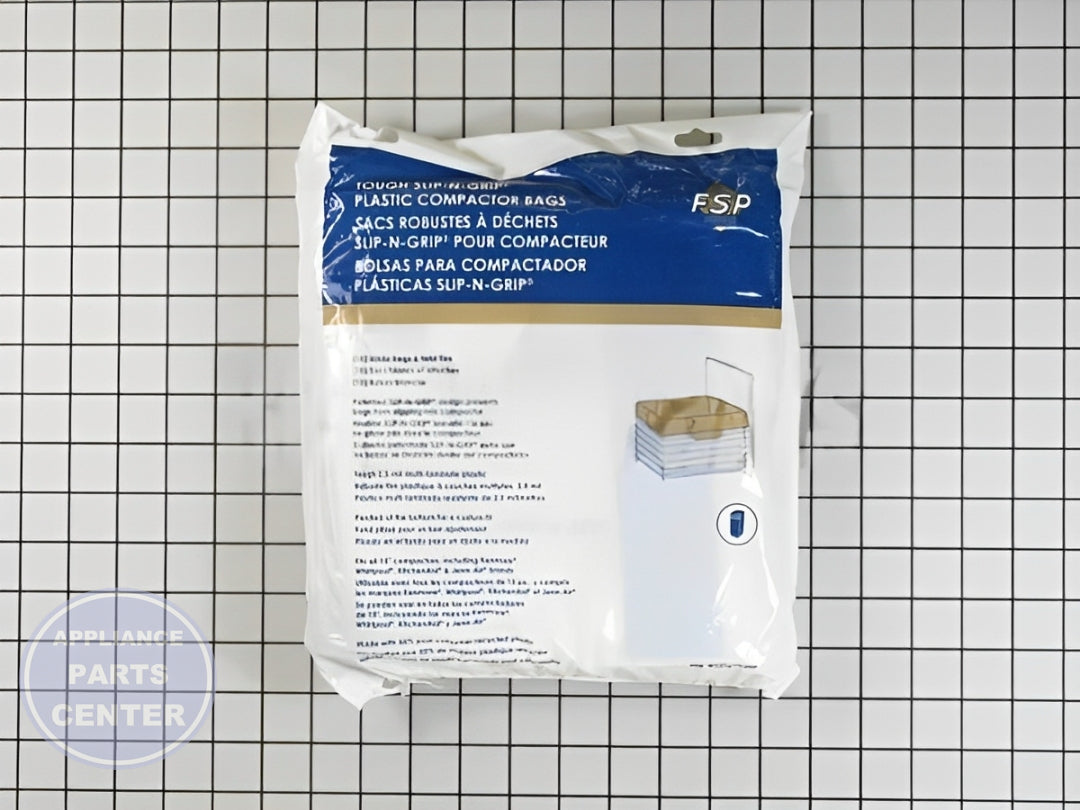WHIRLPOOL 15" TRASH COMPACTOR BAGS 15 PACK - Installation in Whirlpool model showing easy mounting points