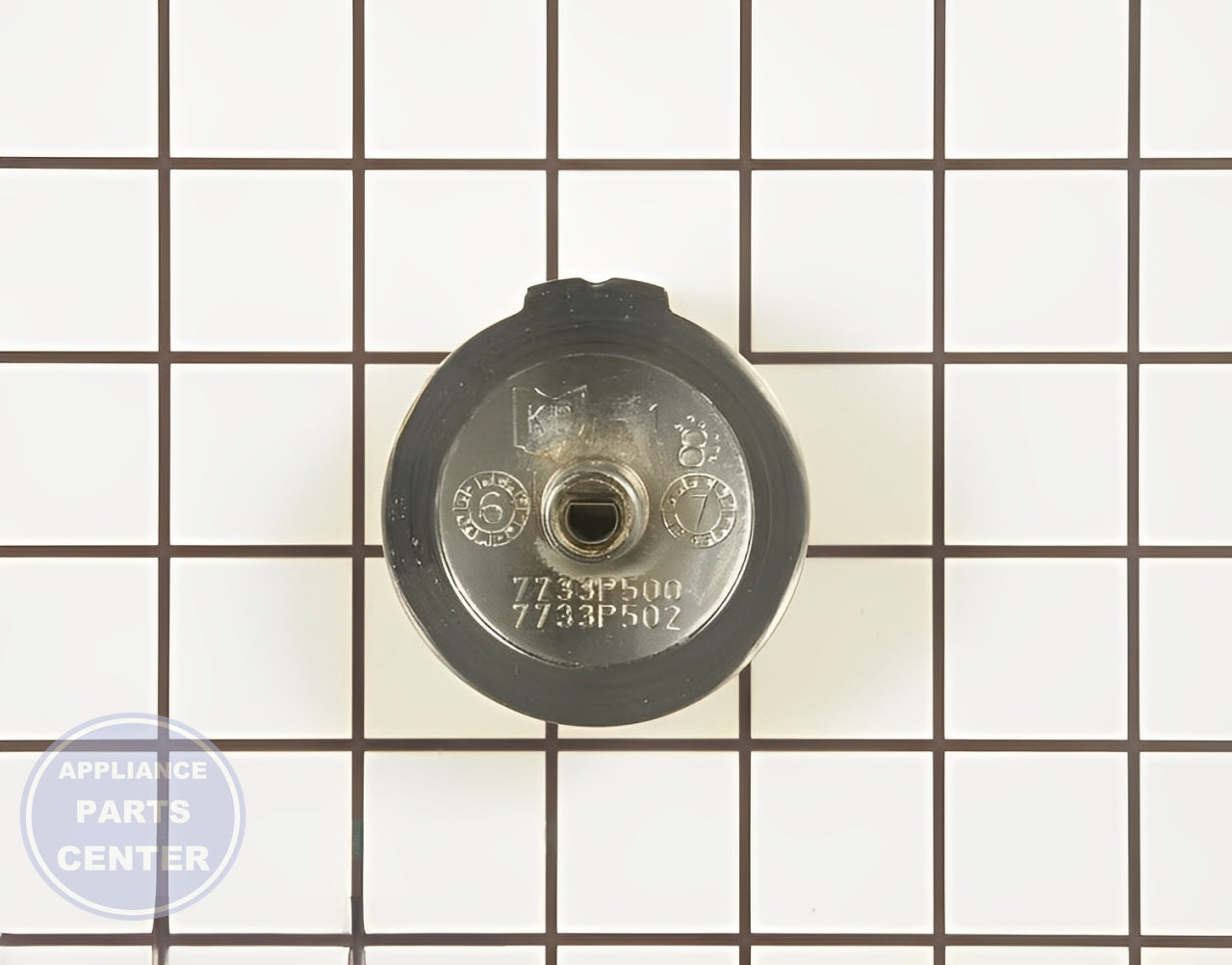 Knob W10168627 - Side view with diameter measurements